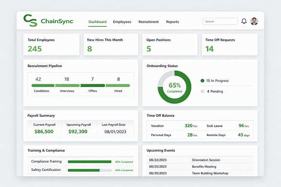 ChainSync HR Dashboard - workforce analytics