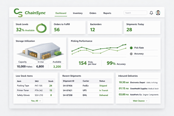 ChainSync Warehouse Dashboard